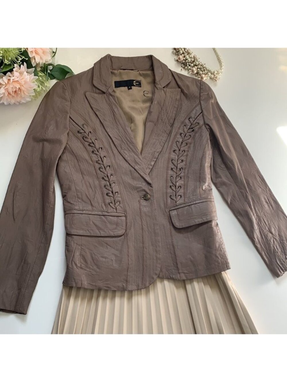 Authentic vintage Roberto Cavalli leather jacket M